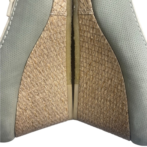 Clarks Originals Lt. Green Canvas Wedge Platform Espadrille w/Tie Detail Sz 10 M - Picture 11 of 13